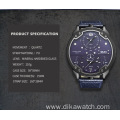 OULM 48mm Big Dial Leather Watches Quartz Men's Sport Luxury Casual Wrist Watches Small Three Dial Unique Design Fashion Watches